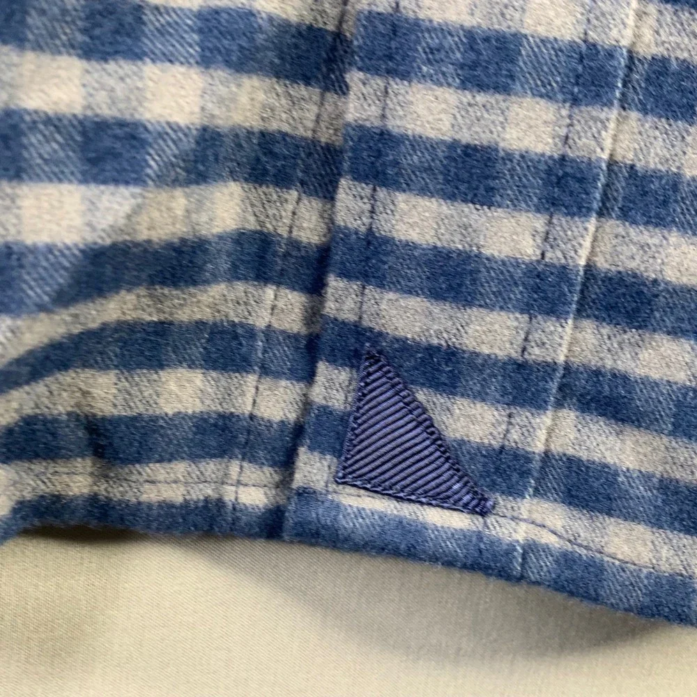 UNTUCKit Mens Regular Fit Gingham Button‎ Down Shirt Blue Grey Large Performance